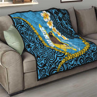 Sanma Province Quilt Vanuatu Pattern Myna Bird - Plumeria Flag Color LT14 - Polynesian Pride