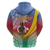 Shefa Province Hoodie Vanuatu Pattern Map - Plumeria Flag Color