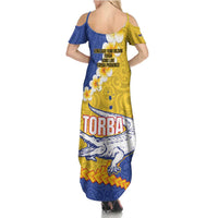 Torba Province Family Matching Summer Maxi Dress and Hawaiian Shirt Vanuatu Pattern Crocodile - Plumeria Flag Color