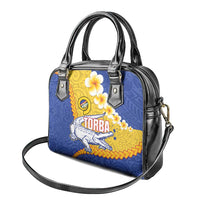 Torba Province Shoulder Handbag Vanuatu Pattern Crocodile - Plumeria Flag Color
