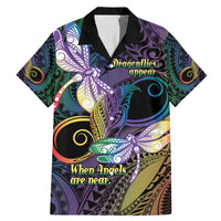 Personalized Polynesian Memorial Family Matching Mermaid Dress and Hawaiian Shirt Dragonflies Appear When Angels Are Near