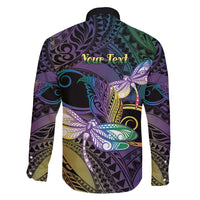 Personalized Polynesian Memorial Family Matching Mermaid Dress and Hawaiian Shirt Dragonflies Appear When Angels Are Near