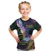 Personalized Polynesian Memorial Kid T Shirt Dragonflies Appear When Angels Are Near LT14 Colorful - Polynesian Pride