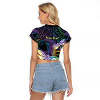 Personalized Polynesian Memorial Raglan Cropped T Shirt Dragonflies Appear When Angels Are Near LT14 - Polynesian Pride