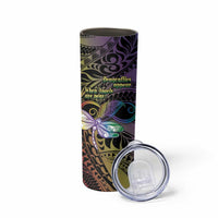 Personalized Polynesian Memorial Skinny Tumbler Dragonflies Appear When Angels Are Near