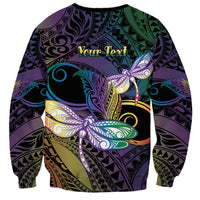 Personalized Polynesian Memorial Sweatshirt Dragonflies Appear When Angels Are Near