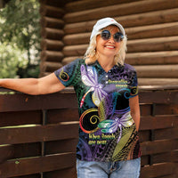 Personalized Polynesian Memorial Women Polo Shirt Dragonflies Appear When Angels Are Near