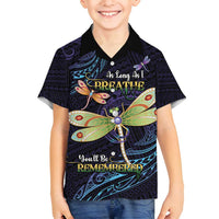 As Long As I Breathe You'll Be Remembered Family Matching Summer Maxi Dress and Hawaiian Shirt Dragonflies Memorial - Polynesian Pattern