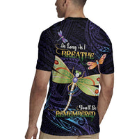 As Long As I Breathe You'll Be Remembered Rugby Jersey Dragonflies Memorial - Polynesian Pattern
