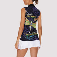 As Long As I Breathe You'll Be Remembered Women Sleeveless Polo Shirt Dragonflies Memorial - Polynesian Pattern LT14 - Polynesian Pride