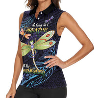 As Long As I Breathe You'll Be Remembered Women Sleeveless Polo Shirt Dragonflies Memorial - Polynesian Pattern LT14 - Polynesian Pride