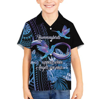 Polynesian Memorial Family Matching Off Shoulder Maxi Dress and Hawaiian Shirt Hummingbirds Appear When Angels Are Near LT14
