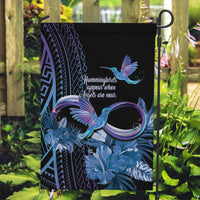 Polynesian Memorial Garden Flag Hummingbirds Appear When Angels Are Near LT14 Garden Flag Black - Polynesian Pride