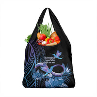 Polynesian Memorial Grocery Bag Hummingbirds Appear When Angels Are Near LT14 1-pack One Size Black - Polynesian Pride