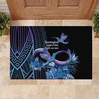 Polynesian Memorial Rubber Doormat Hummingbirds Appear When Angels Are Near LT14 Black - Polynesian Pride