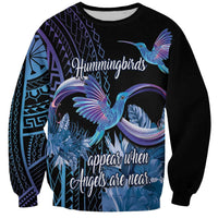 Polynesian Memorial Sweatshirt Hummingbirds Appear When Angels Are Near LT14 Unisex Black - Polynesian Pride
