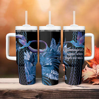 Polynesian Memorial Tumbler With Handle Hummingbirds Appear When Angels Are Near LT14