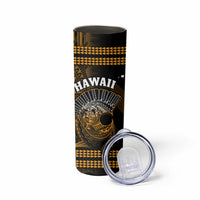 Hawaii Skinny Tumbler Kakau Warrior Helmet Gradient Gold Polynesian LT14 - Polynesian Pride