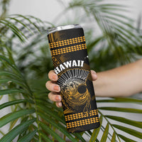 Hawaii Skinny Tumbler Kakau Warrior Helmet Gradient Gold Polynesian LT14 - Polynesian Pride