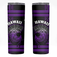 Hawaii Skinny Tumbler Kakau Warrior Helmet Gradient Purple Polynesian LT14 Purple - Polynesian Pride