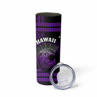 Hawaii Skinny Tumbler Kakau Warrior Helmet Gradient Purple Polynesian LT14 - Polynesian Pride