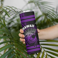 Hawaii Skinny Tumbler Kakau Warrior Helmet Gradient Purple Polynesian LT14 - Polynesian Pride