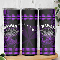 Hawaii Skinny Tumbler Kakau Warrior Helmet Gradient Purple Polynesian LT14 - Polynesian Pride