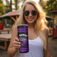 Hawaii Skinny Tumbler Kakau Warrior Helmet Gradient Purple Polynesian LT14 - Polynesian Pride