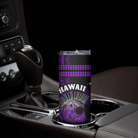Hawaii Skinny Tumbler Kakau Warrior Helmet Gradient Purple Polynesian LT14 - Polynesian Pride