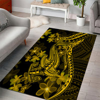 Gold Polynesia Shark Tattoo Area Rug With Polynesian Plumeria LT14 - Polynesian Pride
