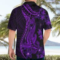 Purple Polynesia Shark Tattoo Hawaiian Shirt With Polynesian Plumeria LT14 - Polynesian Pride