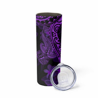 Purple Polynesia Shark Tattoo Skinny Tumbler With Polynesian Plumeria