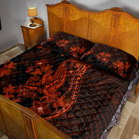 Red Polynesia Quilt Bed Set Shark Tattoo With Polynesian Plumeria LT14 - Polynesian Pride