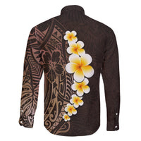 Brown Polynesia Family Matching Tank Maxi Dress and Hawaiian Shirt Plumeria Tropical Leaves With Galaxy Polynesian Art LT14 - Polynesian Pride