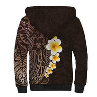 Brown Polynesia Sherpa Hoodie Plumeria Tropical Leaves With Galaxy Polynesian Art LT14 - Polynesian Pride
