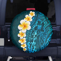 Turquosie Polynesia Spare Tire Cover Plumeria Tropical Leaves With Galaxy Polynesian Art LT14 Turquoise - Polynesian Pride