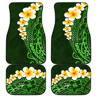 Green Polynesia Car Mats Plumeria Tropical Leaves With Galaxy Polynesian Art LT14 Green - Polynesian Pride