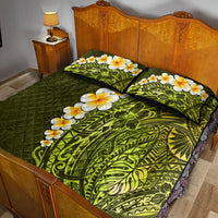 Lime Green Tropical Plumeria With Galaxy Polynesian Art Quilt Bed Set LT14 - Polynesian Pride