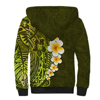 Lime Green Tropical Plumeria With Galaxy Polynesian Art Sherpa Hoodie LT14 - Polynesian Pride