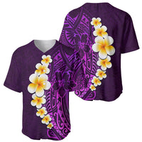Purple Tropical Plumeria With Galaxy Polynesian Art Baseball Jersey LT14 - Polynesian Pride
