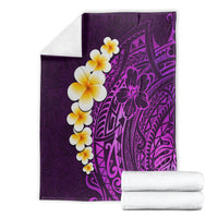 Purple Tropical Plumeria With Galaxy Polynesian Art Blanket LT14 - Polynesian Pride