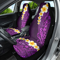 Purple Tropical Plumeria With Galaxy Polynesian Art Car Seat Cover LT14 - Polynesian Pride