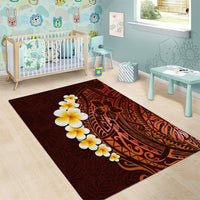 Red Tropical Plumeria With Galaxy Polynesian Art Area Rug LT14 - Polynesian Pride