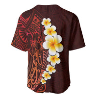 Red Tropical Plumeria With Galaxy Polynesian Art Baseball Jersey LT14 - Polynesian Pride
