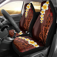 Red Tropical Plumeria With Galaxy Polynesian Art Car Seat Cover LT14 - Polynesian Pride