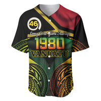 Vanuatu 1980 Baseball Jersey Hapi 46 Yia Indipendens Anivesari LT14 Black - Polynesian Pride