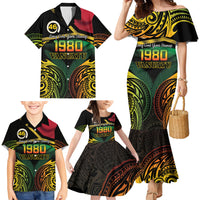 Vanuatu 1980 Family Matching Mermaid Dress and Hawaiian Shirt Hapi 46 Yia Indipendens Anivesari LT14 - Polynesian Pride