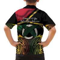 Vanuatu 1980 Family Matching Tank Maxi Dress and Hawaiian Shirt Hapi 46 Yia Indipendens Anivesari LT14 - Polynesian Pride