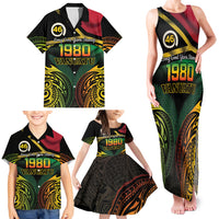 Vanuatu 1980 Family Matching Tank Maxi Dress and Hawaiian Shirt Hapi 46 Yia Indipendens Anivesari LT14 - Polynesian Pride