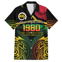 Vanuatu 1980 Hawaiian Shirt Hapi 46 Yia Indipendens Anivesari LT14 Black - Polynesian Pride